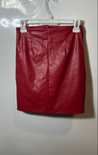 Load image into Gallery viewer, Zara Womens Red Faux Leather Twisted Knot Front Mini Skirt Size XS With Tag

