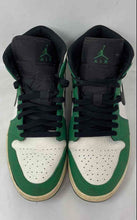 Load image into Gallery viewer, Authentic Nike Mens Air Jordan 1 Mid Green Black White Basketball Shoes Size 9.5
