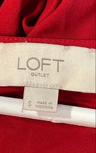 Load image into Gallery viewer, Loft Womens Red Long Sleeve V-Neck Side Tie Blouse Top Size Small

