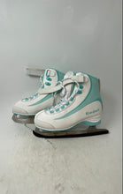 Load image into Gallery viewer, Riedell Kids Soar Recreational Spiral White And Green Figure Ice Skates Size 4
