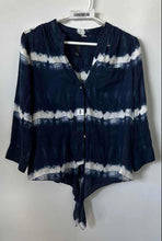Load image into Gallery viewer, INC International Concepts Womens Blue White Tie Dye Print Blouse Top Size 2
