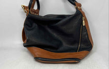Load image into Gallery viewer, Valentina Womens Brown Black Pebbled Leather Convertible Bucket Handbag
