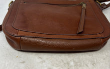 Load image into Gallery viewer, Fossil Womens Brown Leather Inner Pockets Adjustable Strap Zipper Crossbody Bag
