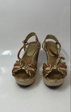 Load image into Gallery viewer, Marc Fisher Womens Obetter Beige Brown Leather Wedge Platform Sandals Size 6

