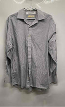 Load image into Gallery viewer, Michael Kors Mens Multicolor Striped Cotton Long Sleeve Dress Shirt 16 1/2 34-35
