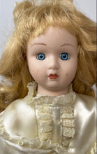 Load image into Gallery viewer, Curly Blonde Hair Blue Eyes Decorative Childrens Porcelain Doll With Outfit

