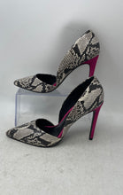 Load image into Gallery viewer, Aldo Womens Black Gray Pink Snakeskin Print Pointed Toe D'Orsay Heels Size 8

