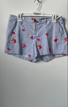 Load image into Gallery viewer, Old Navy Womens Blue Striped Print Flower Embroidered Bermuda Shorts Size S
