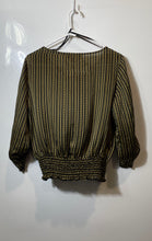 Load image into Gallery viewer, Michael Kors Womens Black And Yellow Chain Print Pullover Blouse Top Size P/S

