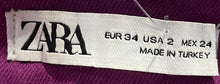 Load image into Gallery viewer, Zara Womens Purple Raw Hem Pockets Denim Straight Leg Jeans Pants Size 2
