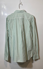 Load image into Gallery viewer, Lacoste Mens Green And White Striped Cotton Long Sleeve Button-Up Size S/M
