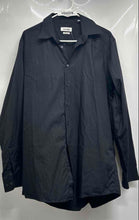 Load image into Gallery viewer, Calvin Klein Mens Black Cotton Regular Fit Long Sleeve Dress Shirt Size 16 34/35
