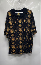 Load image into Gallery viewer, Avirex Mens Black Gold Printed Cotton Short Sleeve Collared Polo Shirt Size XL
