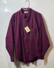 Load image into Gallery viewer, Calvin Klein Mens Red Plaid Print Cotton Dress Shirt Size L 16-16 1/2 With Tag
