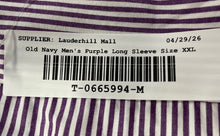 Load image into Gallery viewer, Old Navy Mens Purple Striped Print Long Sleeve Collared Button-Up Shirt Size XXL
