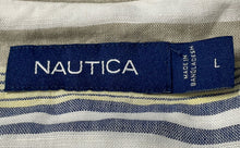 Load image into Gallery viewer, Nautica Mens Multicolor Striped Short Sleeve Regular Fit Button-Up Shirt Size L
