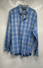 Load image into Gallery viewer, Tommy Hilfiger Mens Blue Plaid 80's Two Ply Cotton Button-Up Shirt Size XL
