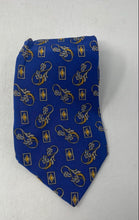Load image into Gallery viewer, Valentino Mens Blue Printed Silk Adjustable Formal Designer Tie

