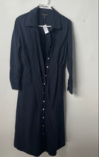 Load image into Gallery viewer, Banana Republic Womens Blue Striped Tie Front Midi Shirt Dress Size S With Tag
