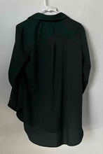 Load image into Gallery viewer, Calvin Klein Womens Green Long Sleeve Collared Button-Up Shirt Size Medium

