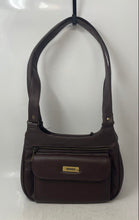 Load image into Gallery viewer, Faded Glory Womens Brown Leather Double Handles Outer Pockets Shoulder Bag
