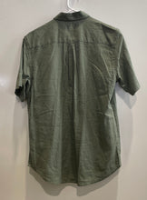 Load image into Gallery viewer, Old Navy Mens Green Linen Cotton Short Sleeve Slim Fit Button-Up Shirt Size S

