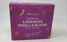Load image into Gallery viewer, 4 Pcs Vital Luxury Lavender Vanilla Blush Travel Sized Bath &amp; Body Home Spa Set
