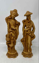 Load image into Gallery viewer, Lot Of 2 Pcs Assorted Brown Engraved Home Decorative Collectible Chinese Statues
