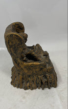 Load image into Gallery viewer, Gold-Tone Engraved Decorative Collectible Figurine Of A Kid Sitting On A Chair
