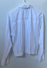 Load image into Gallery viewer, Ann Taylor Womens White Long Sleeve Collared Cropped Button-Up Shirt Size S

