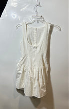 Load image into Gallery viewer, Zara Womens White Pleated Sleeveless Back Zip Lace Poplin Mini Dress Size XS
