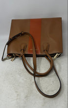 Load image into Gallery viewer, Michael Kors Womens Mercer Brown Center Stripe Leather Convertible Tote Bag
