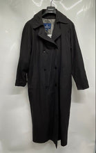 Load image into Gallery viewer, London Fog Womens Black Long Sleeve Double Breasted Trench Coat Size 10
