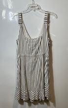 Load image into Gallery viewer, Guess Womens White Black Striped Sleeveless V-Neck Mini Dress Size Large

