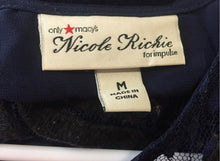 Load image into Gallery viewer, Nicole Richie Womens Blue Multicolor Floral Asymmetrical A-Line Dress Size M
