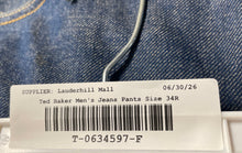 Load image into Gallery viewer, Ted Baker Mens Blue Denim Medium Wash Five-Pocket Straight Leg Jeans Size 34R
