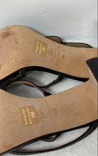 Load image into Gallery viewer, Ann Taylor Womens Brown Leather Open Toe Slip-On Block Platform Heels Size 8M
