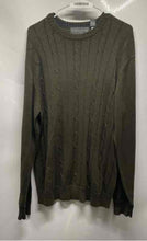 Load image into Gallery viewer, Oscar De La Renta Mens Green Cable-Knit Long Sleeve Pullover Sweater Size L
