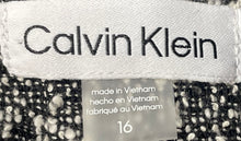 Load image into Gallery viewer, Calvin Klein Womens Black White Heather Tweed Back Zip Sheath Dress Size 16
