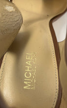 Load image into Gallery viewer, Michael Kors Womens Brown Wood Open Toe High Block Platform Heels Size 9M
