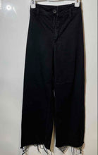 Load image into Gallery viewer, Zara Womens Black Dark Wash Pockets Denim Stretch Wide-Leg Jeans Size 0
