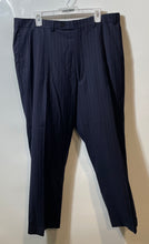 Load image into Gallery viewer, Nautica Mens Dark Blue Wool Flat Front Straight Leg Dress Pants Size 44R 38R
