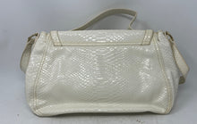 Load image into Gallery viewer, Gianni Bini Womens White Snakeskin Embossed Inner Pockets Shoulder Handbag
