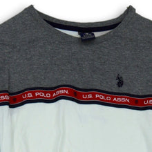 Load image into Gallery viewer, Us Polo Assn. Womens White Gray Long Sleeve Pullover T Shirt Size 14/16
