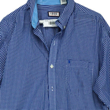 Load image into Gallery viewer, Izod Mens Blue Gingham Pocket Long Sleeve Collared Button-Up Shirt Size L
