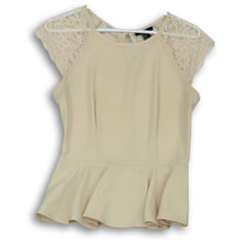 Load image into Gallery viewer, Forever 21 Womens Beige Lace Round Neck Back Keyhole Blouse Top Size Medium
