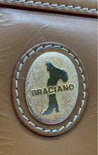 Load image into Gallery viewer, Braciano Womens Brown Embossed Leather Detachable Strap Zipper Crossbody Bag
