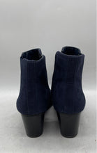 Load image into Gallery viewer, Aldo Womens Blue Suede Almond Toe Side Zipper Block Heel Chelsea Boots Size 7
