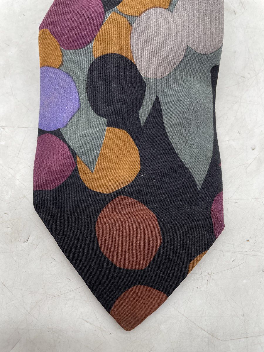 Carlo Palazzi Mens Multicolor Geometric Floral Silk Adjustable Designer Neck Tie