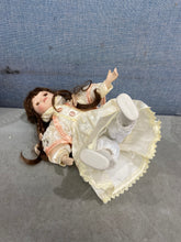 Load image into Gallery viewer, Beautiful Braided Hair Brown Eyes Ivory Dressed Up Ceramic Doll
